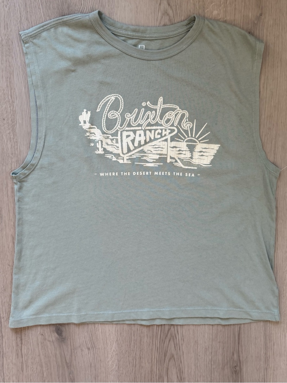 NWT Brixton Ranch Graphic Muscle Tank - Sage Green Size XL